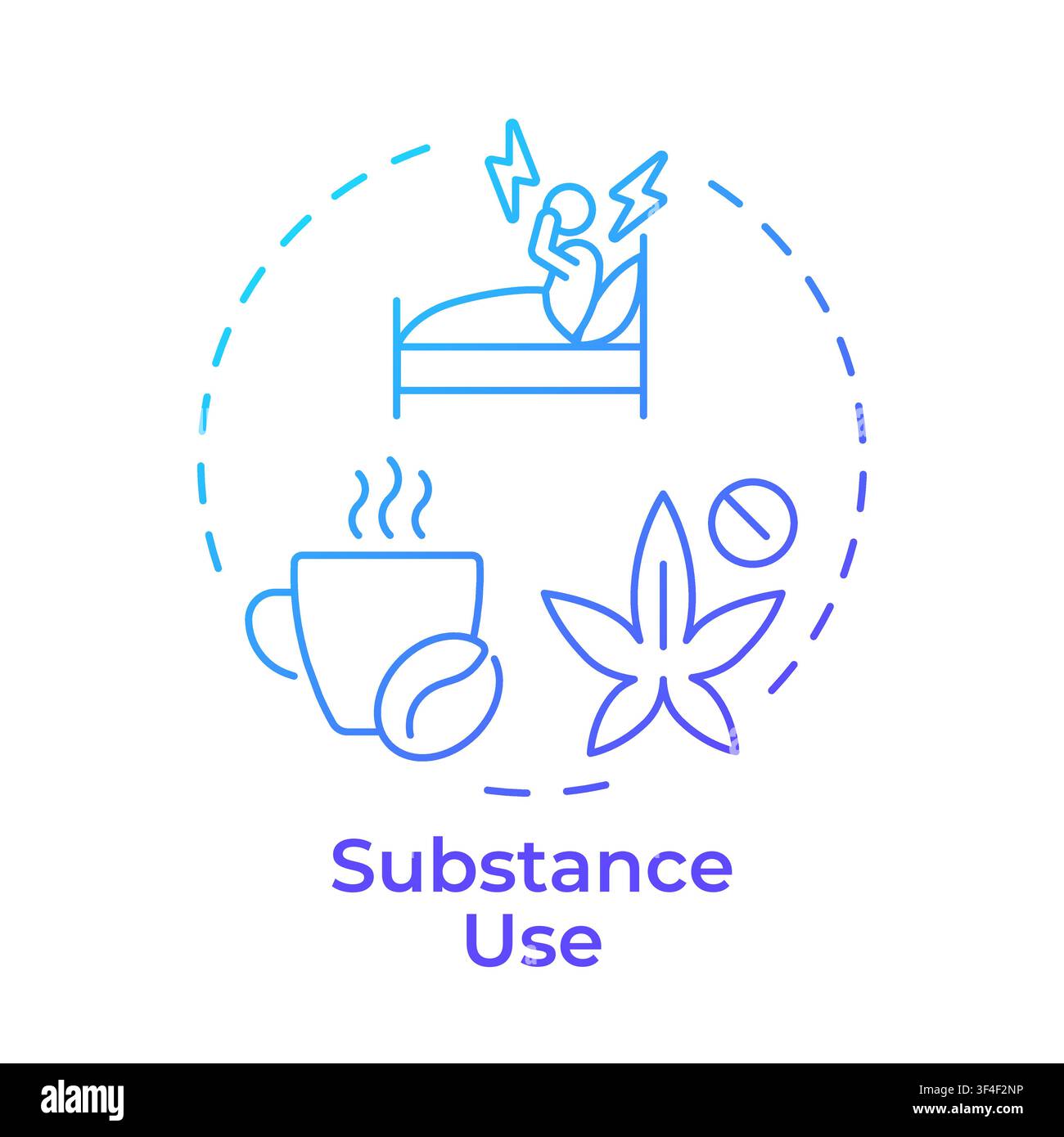Substance use blue gradient concept icon Stock Vector