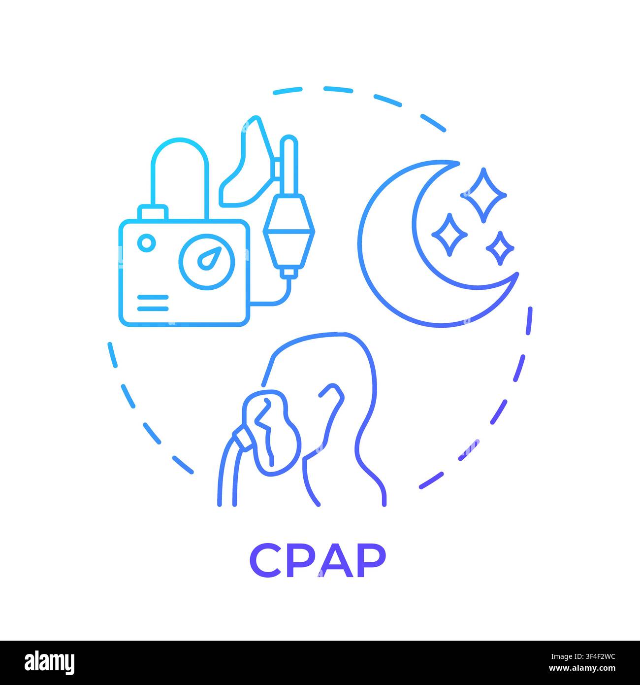 CPAP blue gradient concept icon Stock Vector