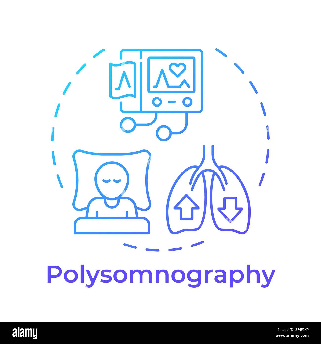 Polysomnography blue gradient concept icon Stock Vector