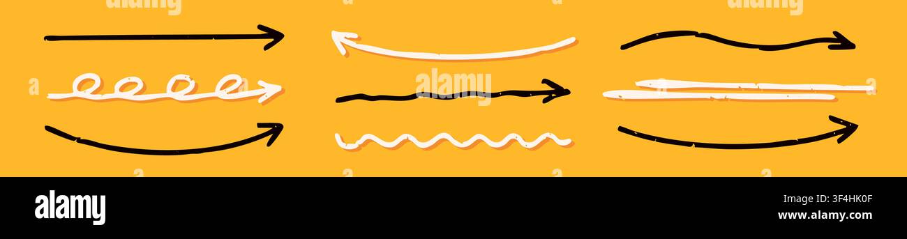 Color crayon scribble lines and arrows. Stock Vector