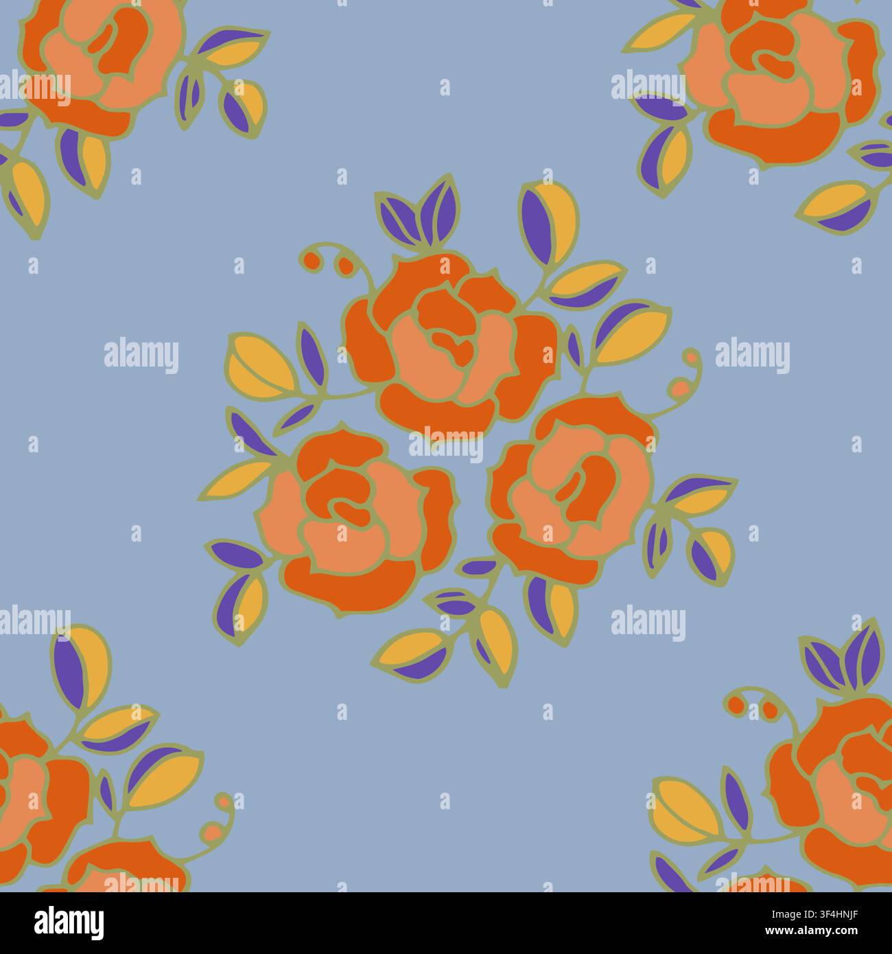 Funky Pop Art Rose Motif Stock Vector
