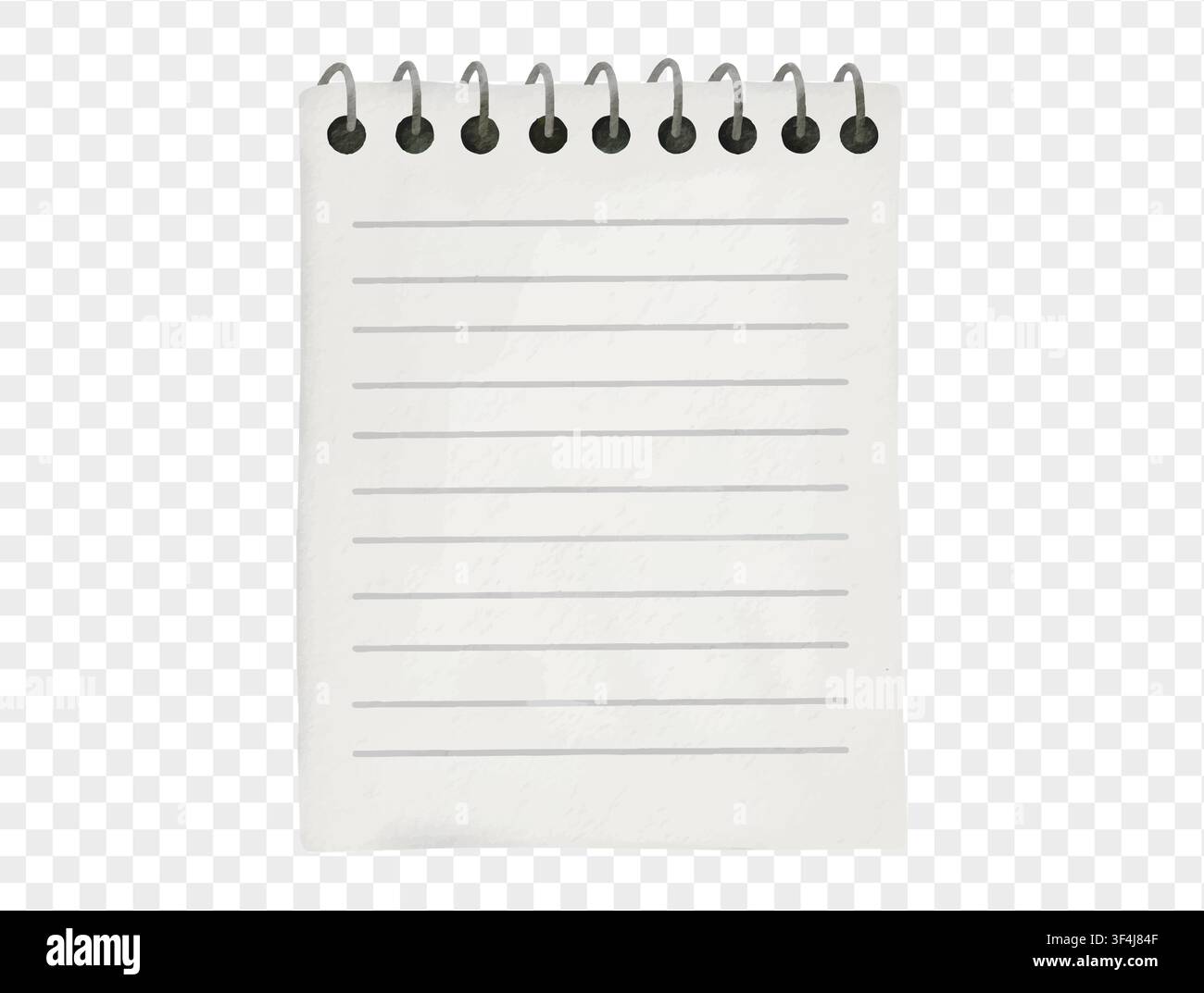 Spiral notepad in watercolor style for students. Vector. Stock Vector