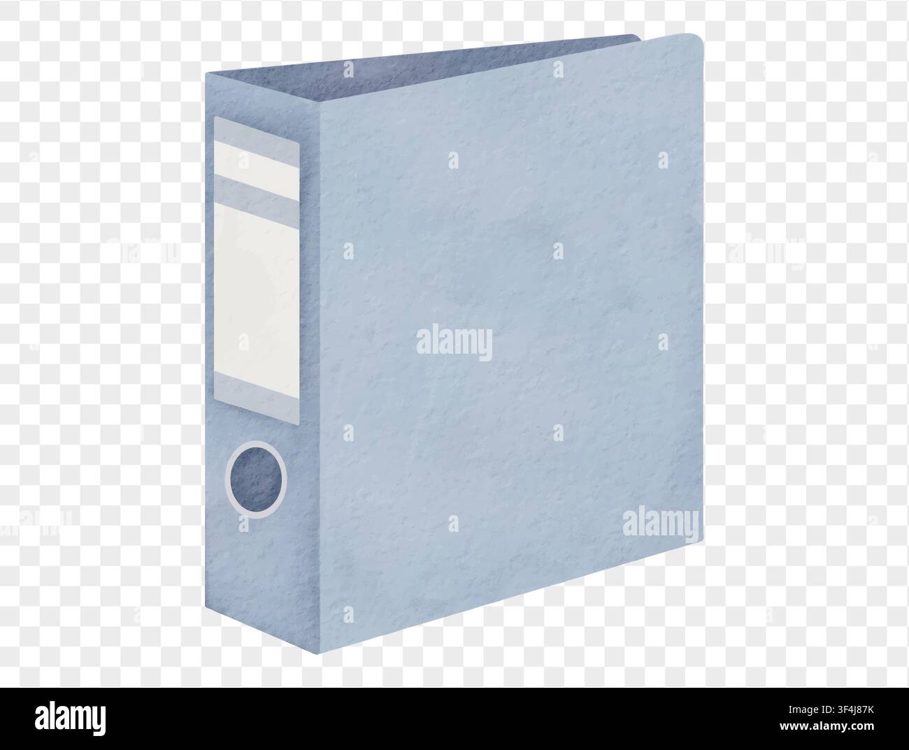 Blue 2 ring school binder hand painted in watercolor. Vector. Stock Vector