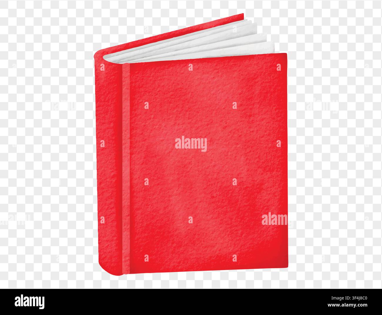 Watercolor closed red book for school study vector. Stock Vector
