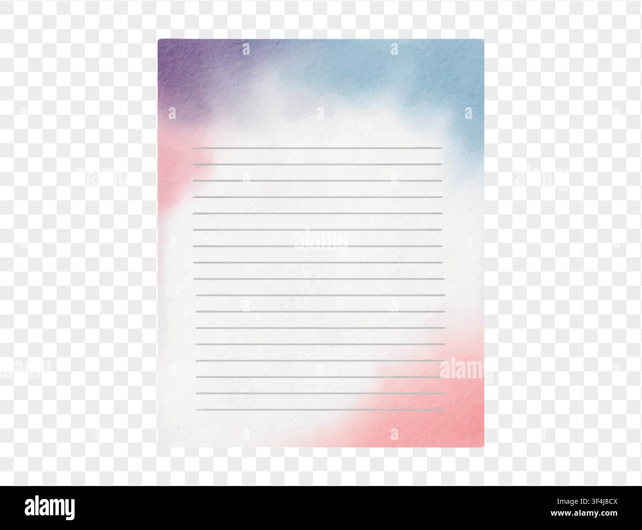 Gradient note paper in pastel watercolor tones. Vector. Stock Vector