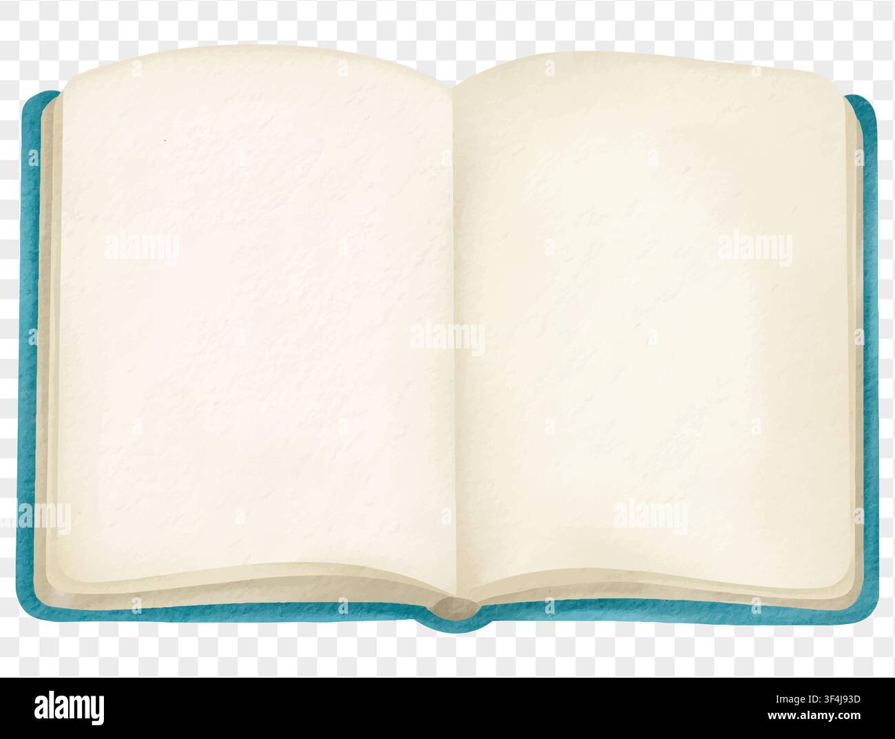 Watercolor open blank book isolated educational element for back to school vector. Stock Vector