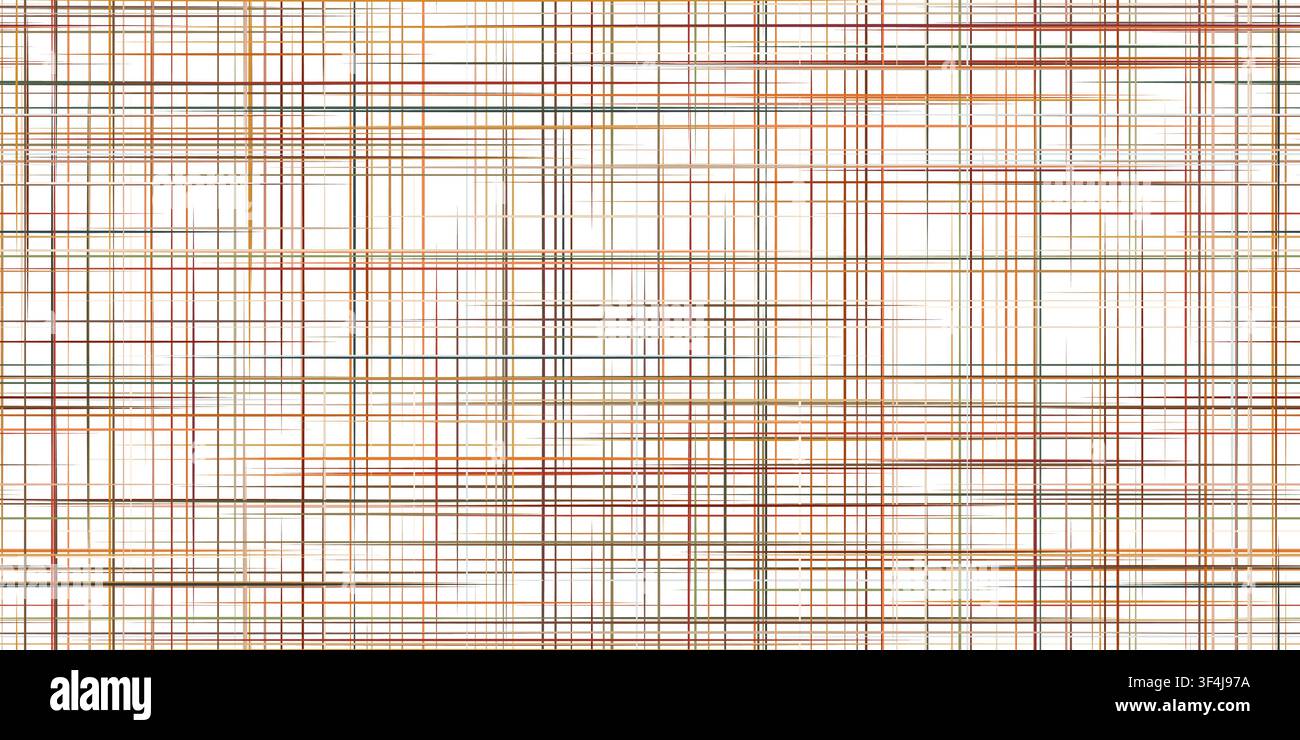 Warm linen fabric texture vector on a light background. Orange and brown intersecting threads form a colorful woven canvas pattern with a natural Stock Vector