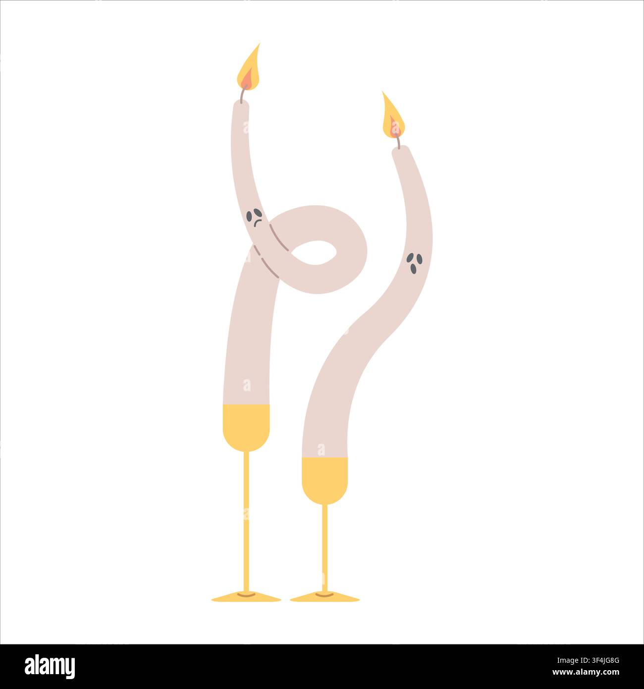 Ghost candles in candlesticks. Halloween candles Stock Vector