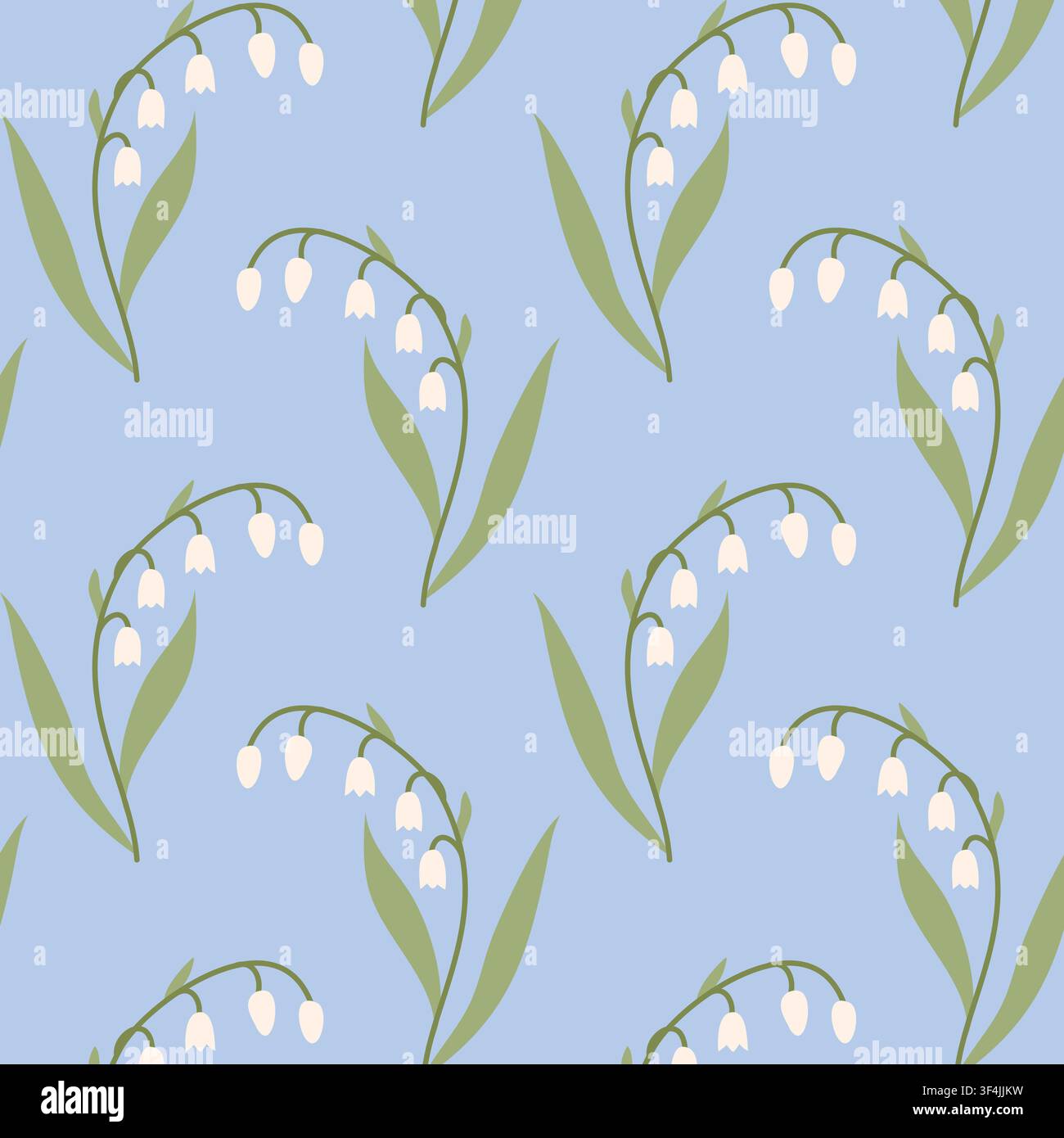 Spring pattern. Lilies of the valley Stock Vector