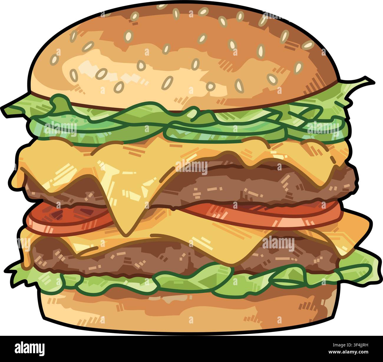 Cartoon Fast Food Burger Stock Vector