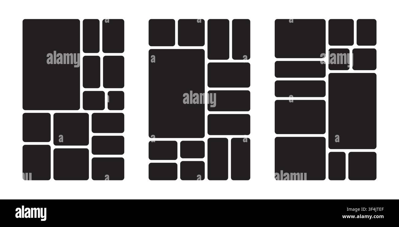 Abstract Block Layout on White Background Stock Vector