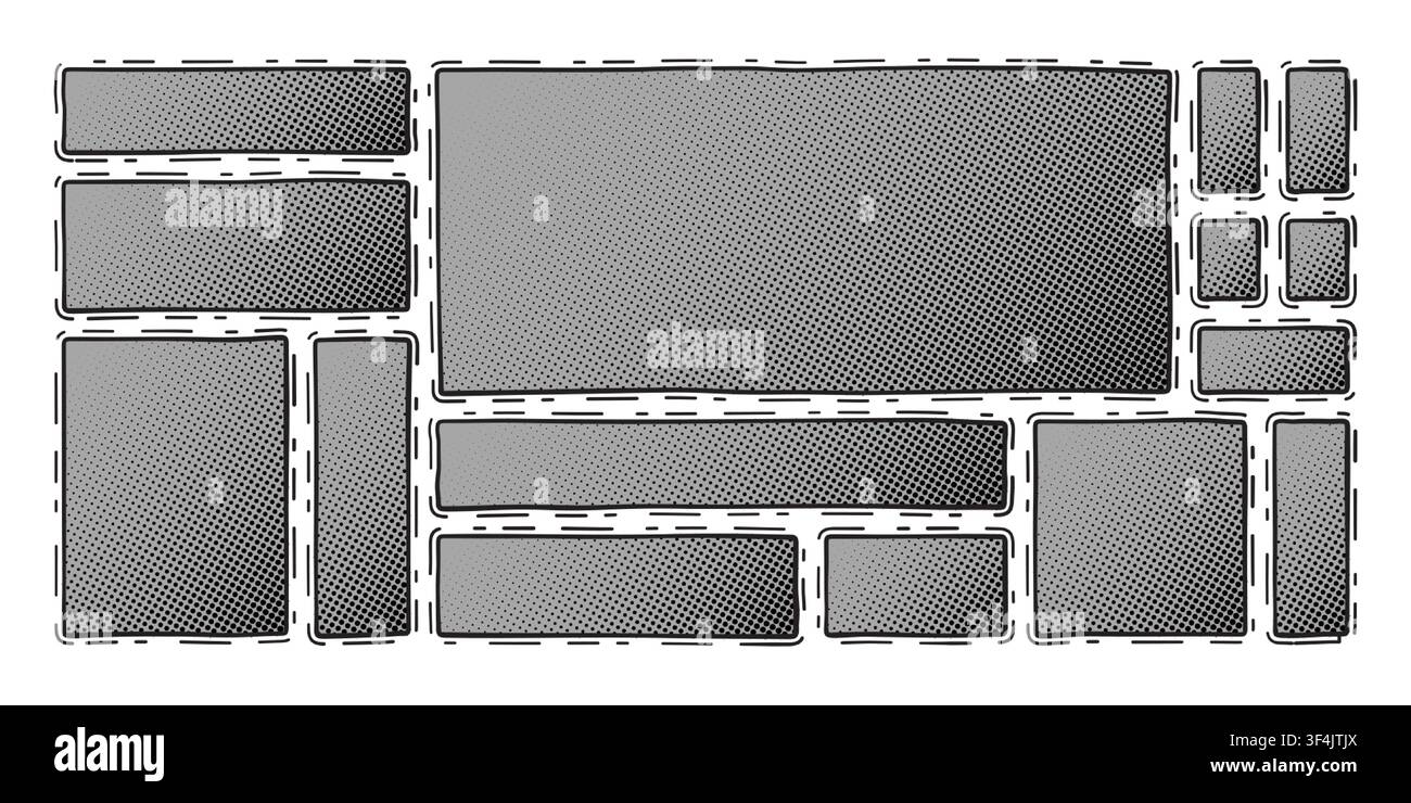 Abstract Gray Panel Layout on White Background Stock Vector