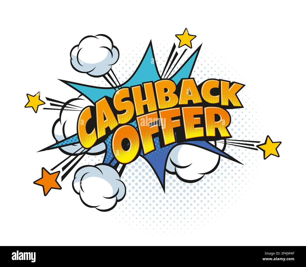 Cash back offer comic pop art effect speech bubble Stock Vector