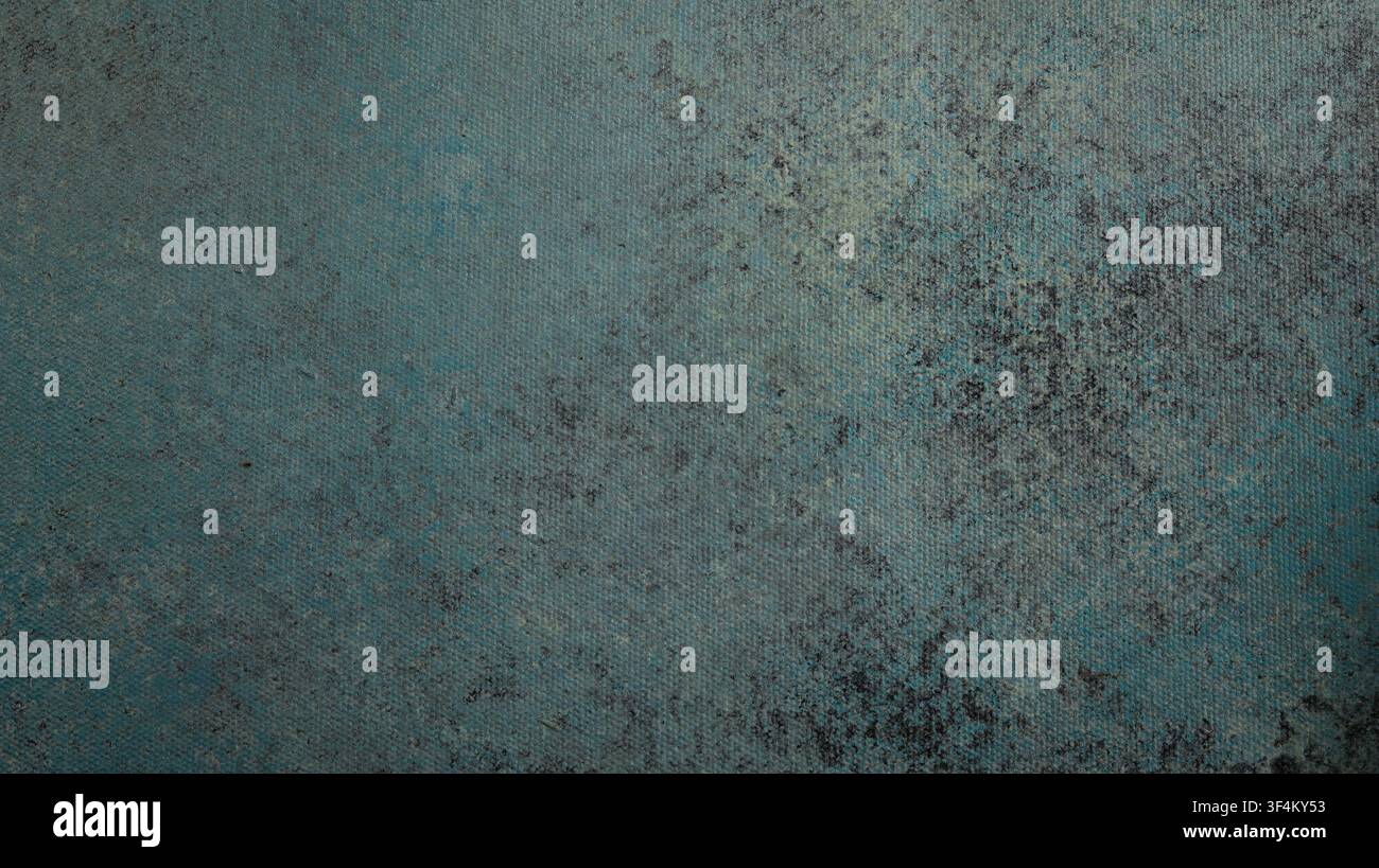 Abstract dark teal canvas texture background with distressed grunge pattern. Stock Photo