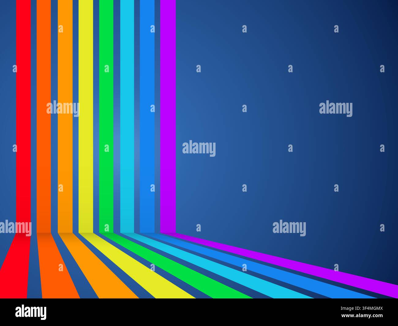 Rainbow Corner Stripes vector background with clean editable vector shapes for microstock and commercial design projects. Stock Vector