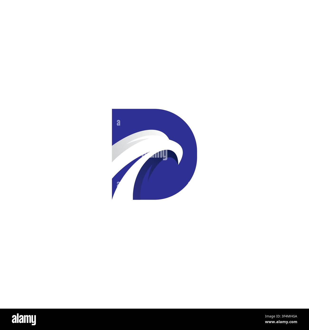 D Eagle Logo With Blue Color, Bird Logo, Eagle icon Stock Vector