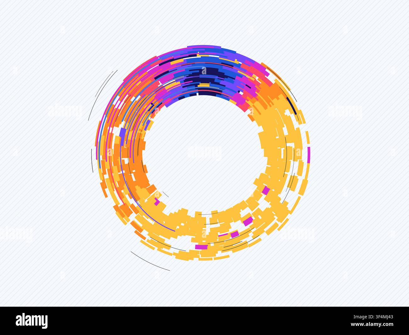 Tech Ring Segments vector background with crisp scalable linework for microstock and commercial design projects. Stock Vector