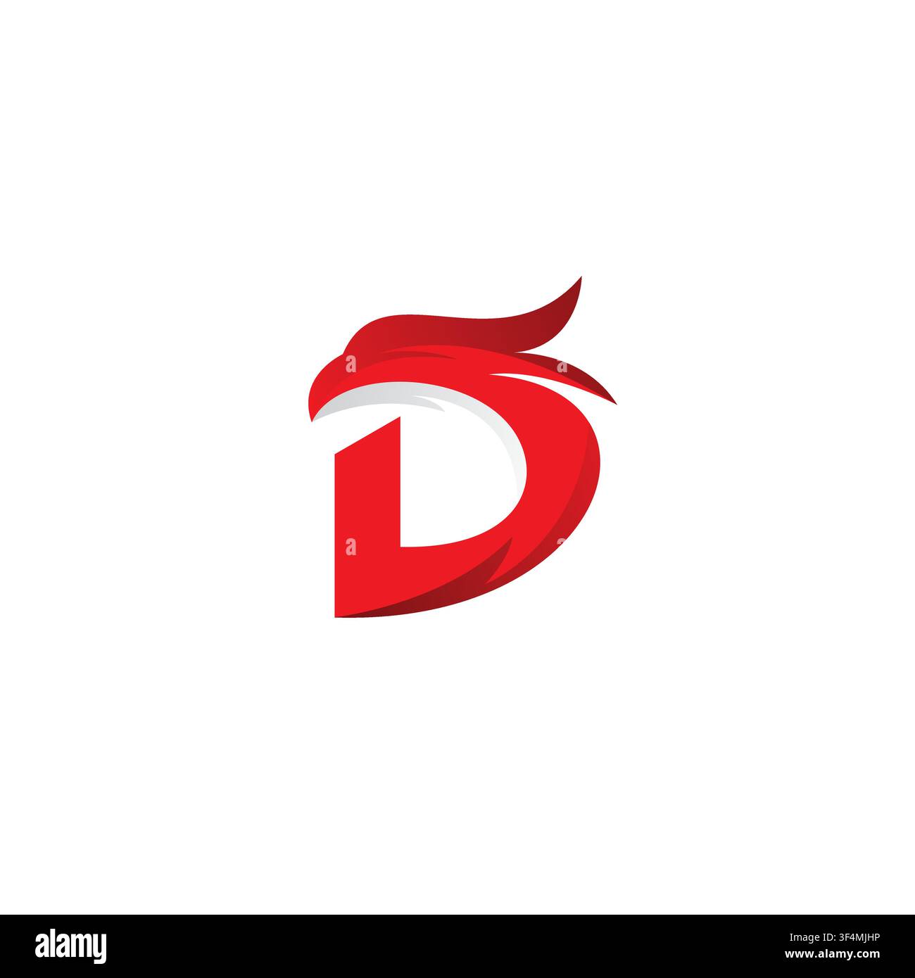Letter D Eagle Logo Design. Eagle Icon Vector With Letter D Symbol Stock Vector
