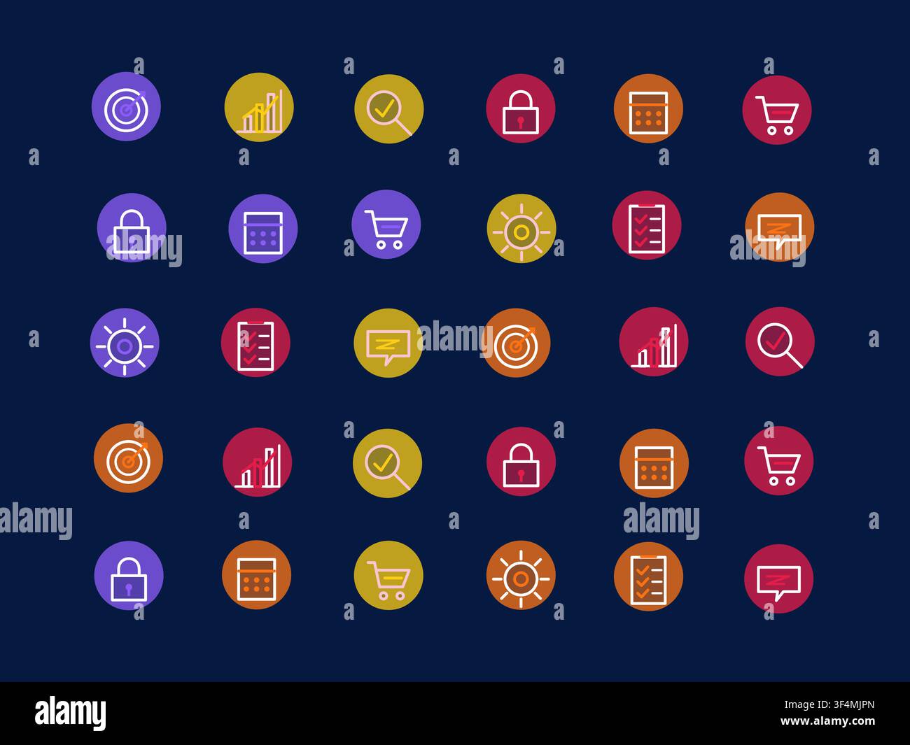Icon Sets vector background with crisp scalable linework for microstock and commercial design projects. Stock Vector