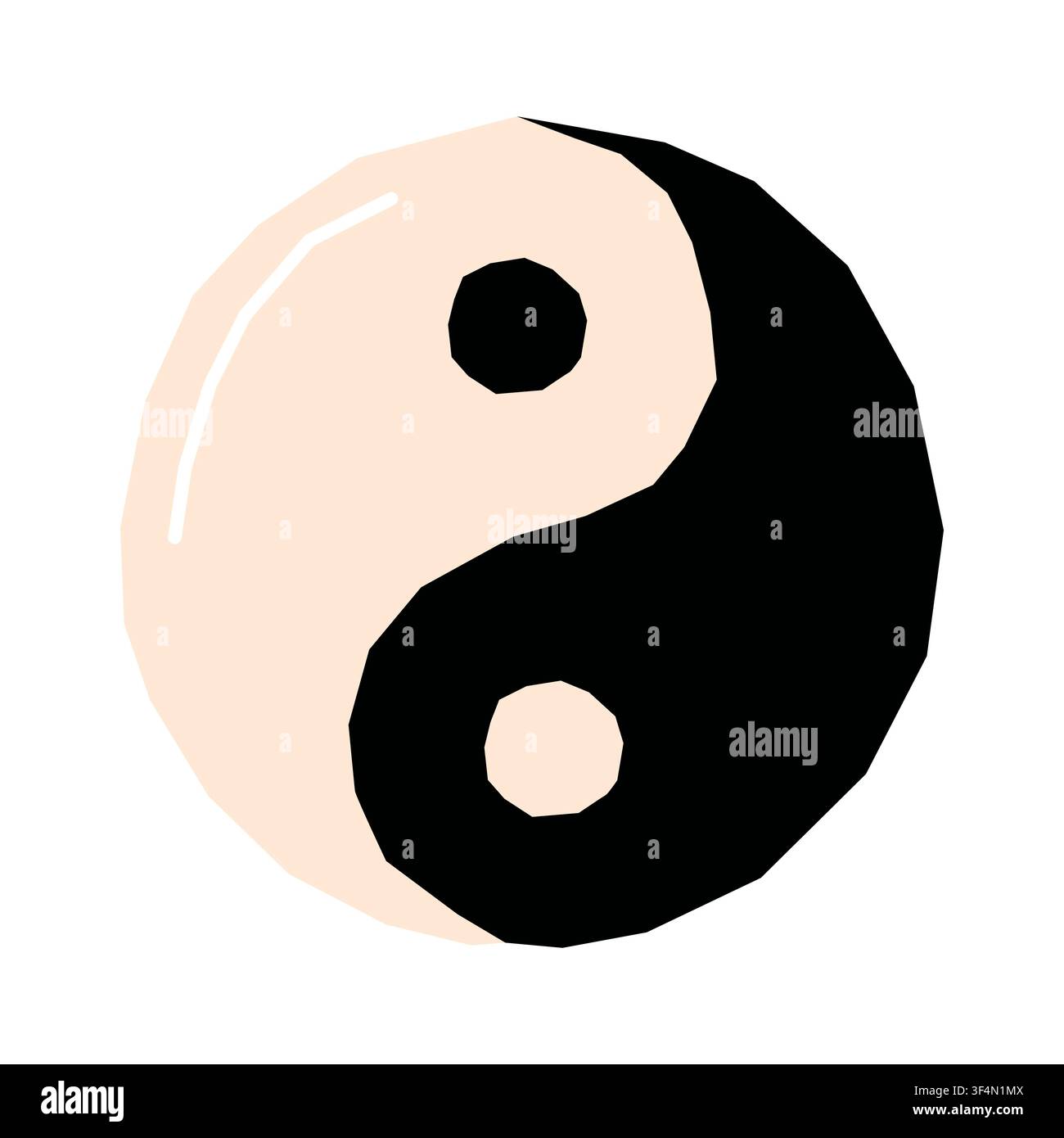 Yin yang symbol vector illustration isolated on white background Stock Vector