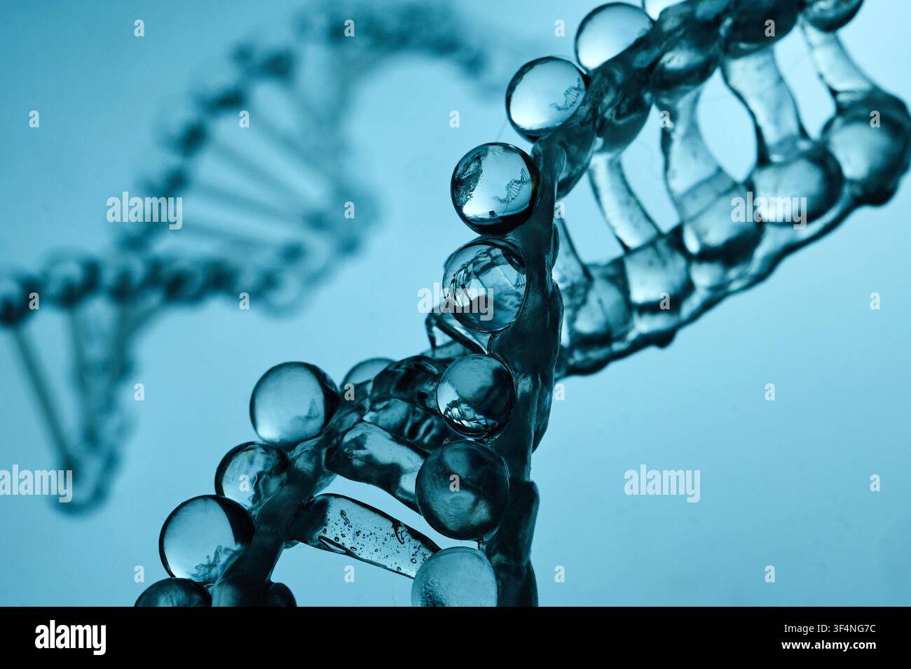 Dna double helix structure representing science and genetics Stock Photo