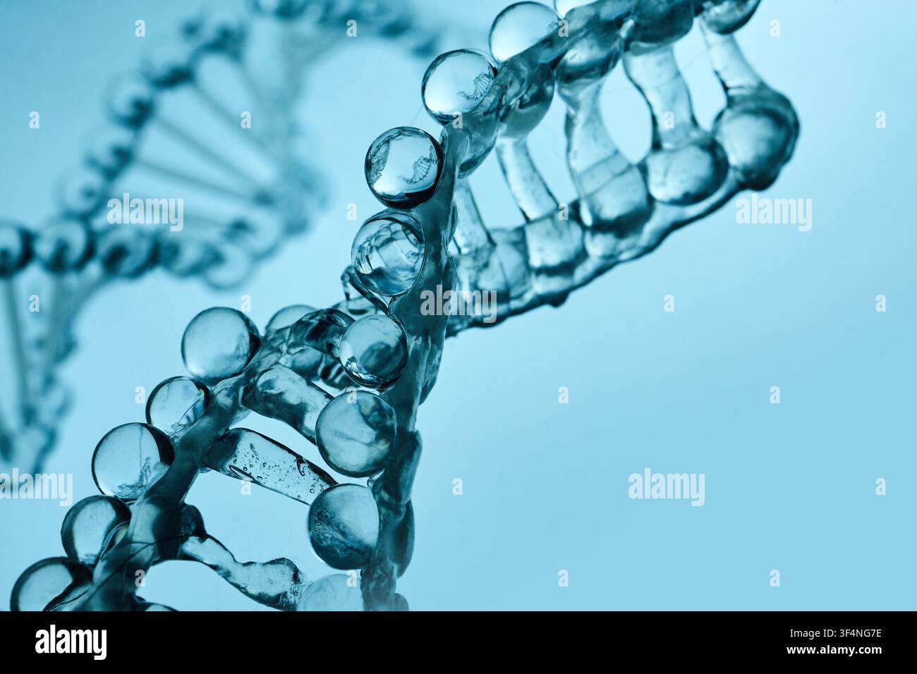 Dna double helix structure representing genetics and science Stock Photo
