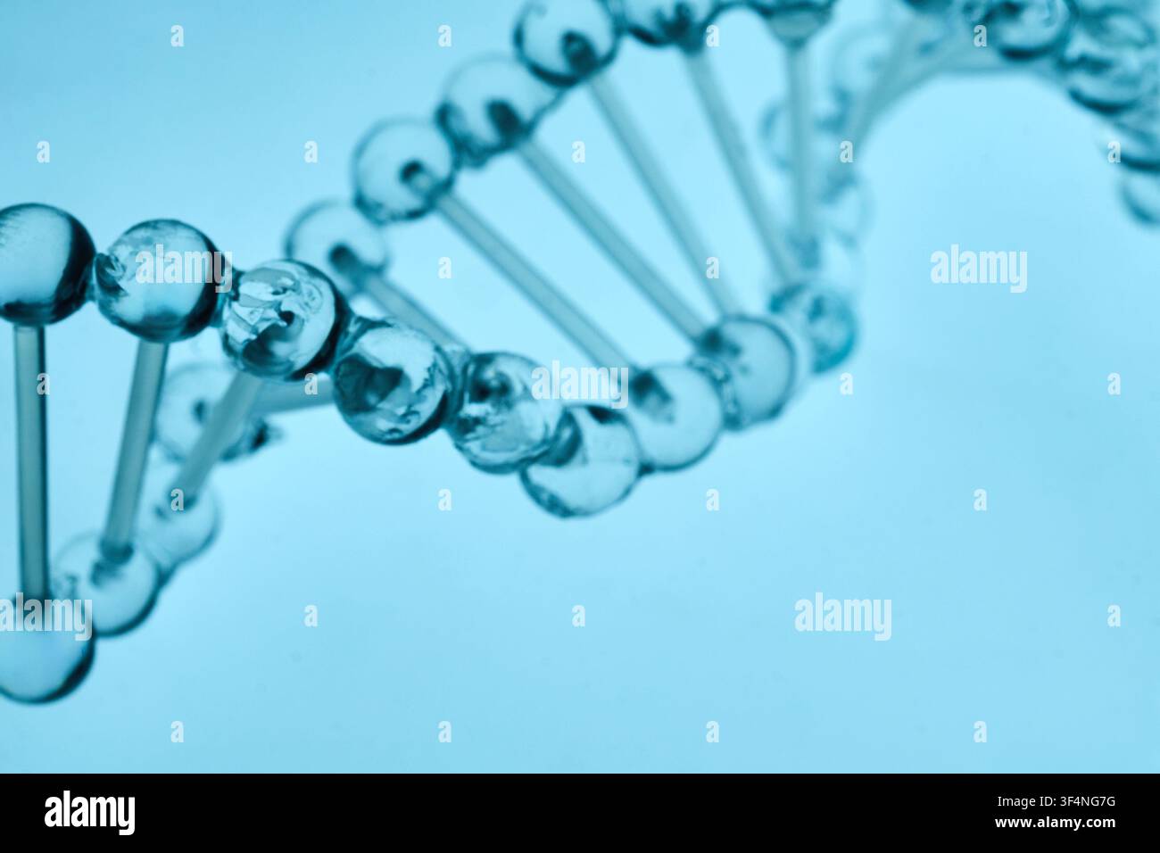 Dna helix structure representing science research and genetics Stock Photo