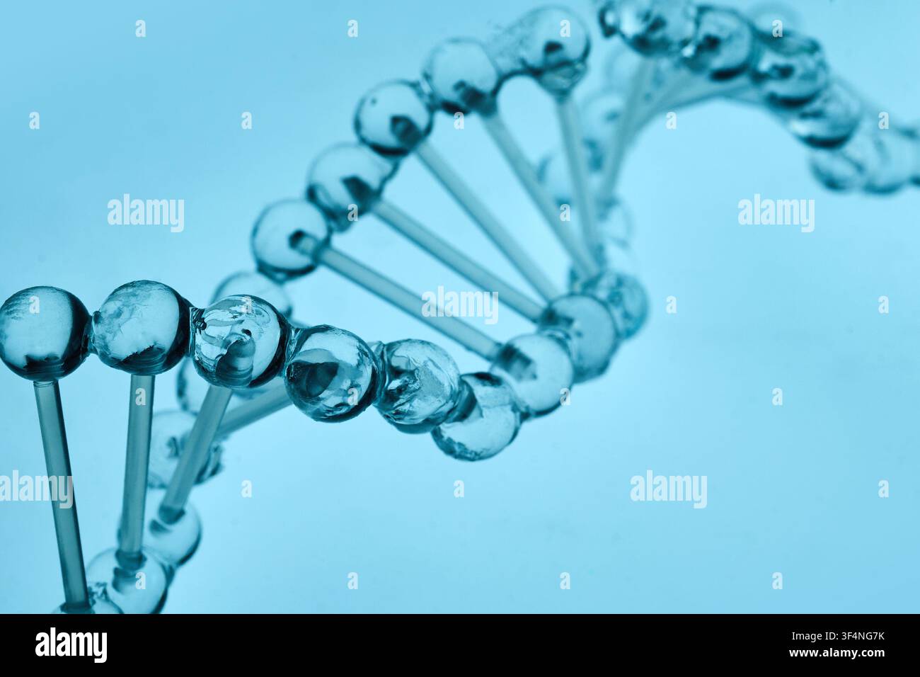 Dna double helix structure representing science and genetics Stock Photo