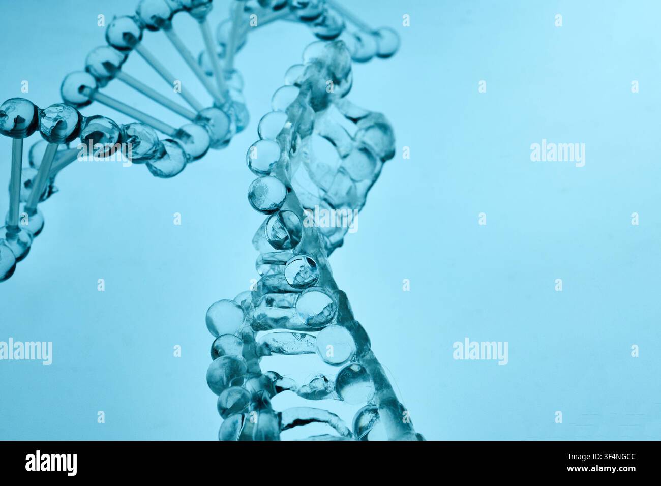Dna double helix structure creating genetic code Stock Photo