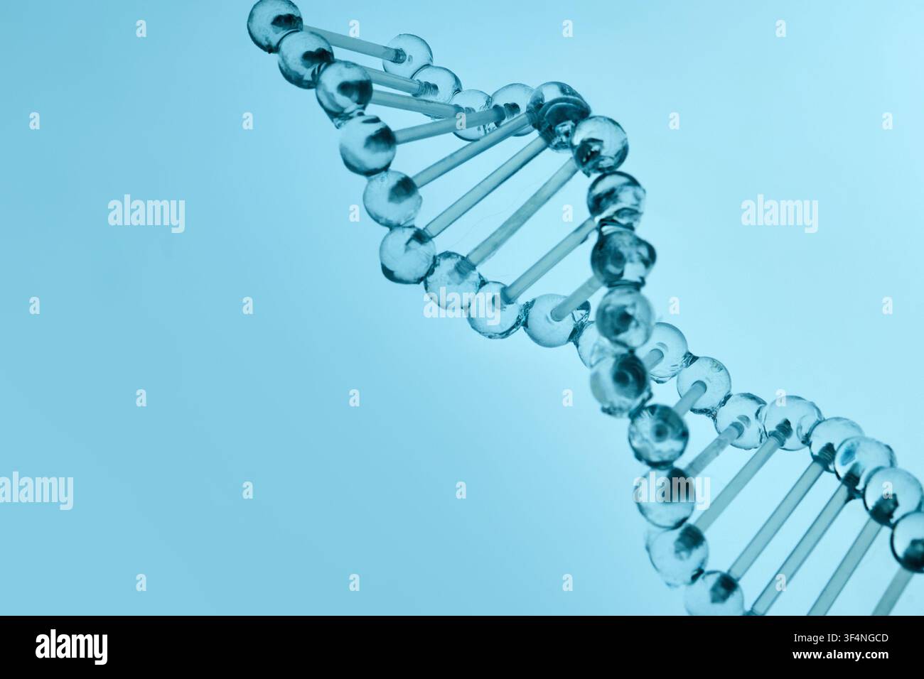 Glass dna double helix representing genetics and science Stock Photo
