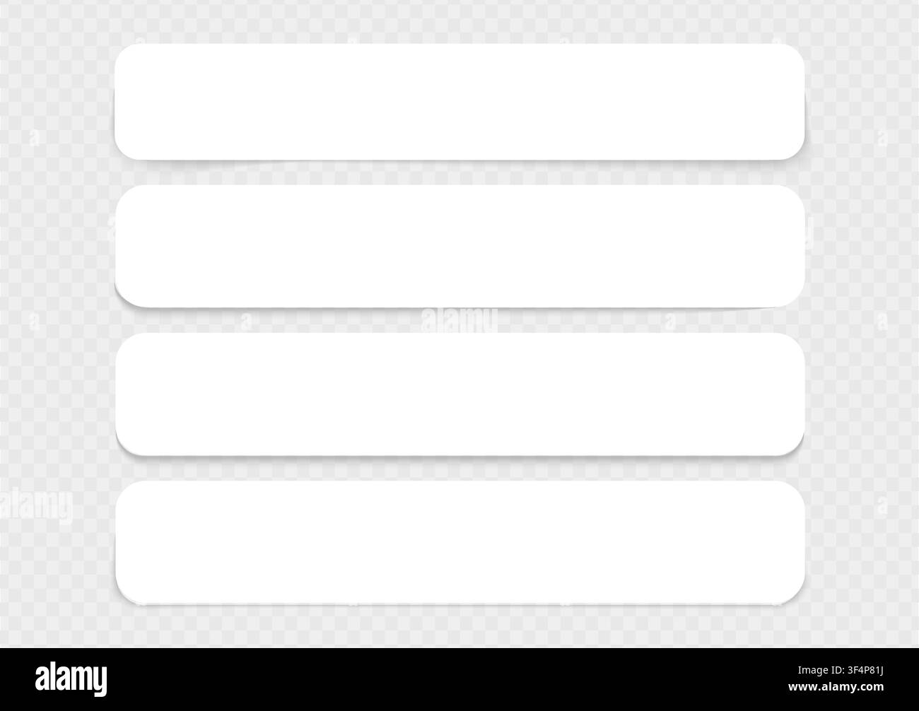 Shadow vector rectangle paper divider. Strips lines paper notes with realistic overlay effect. 3d page frame for text or title. Stock Vector