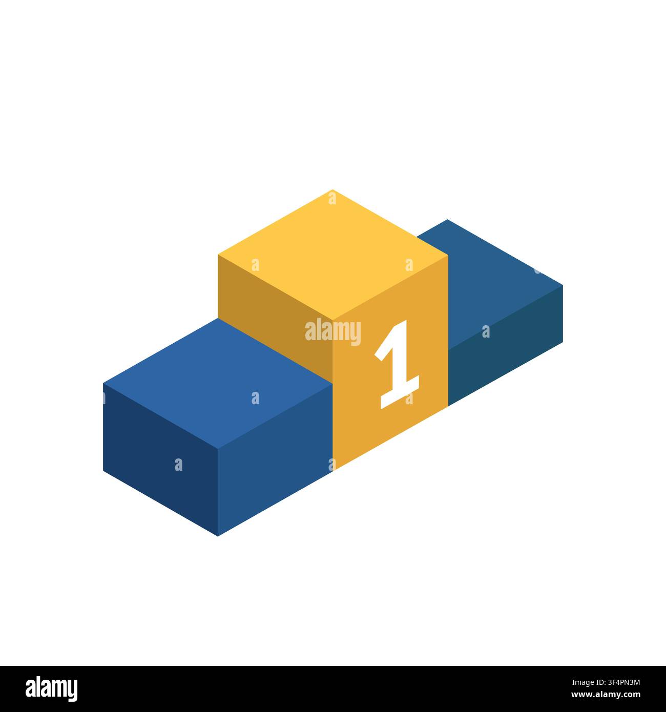 Isometric Winner Podium Vector Illustration with Number One Stock Vector