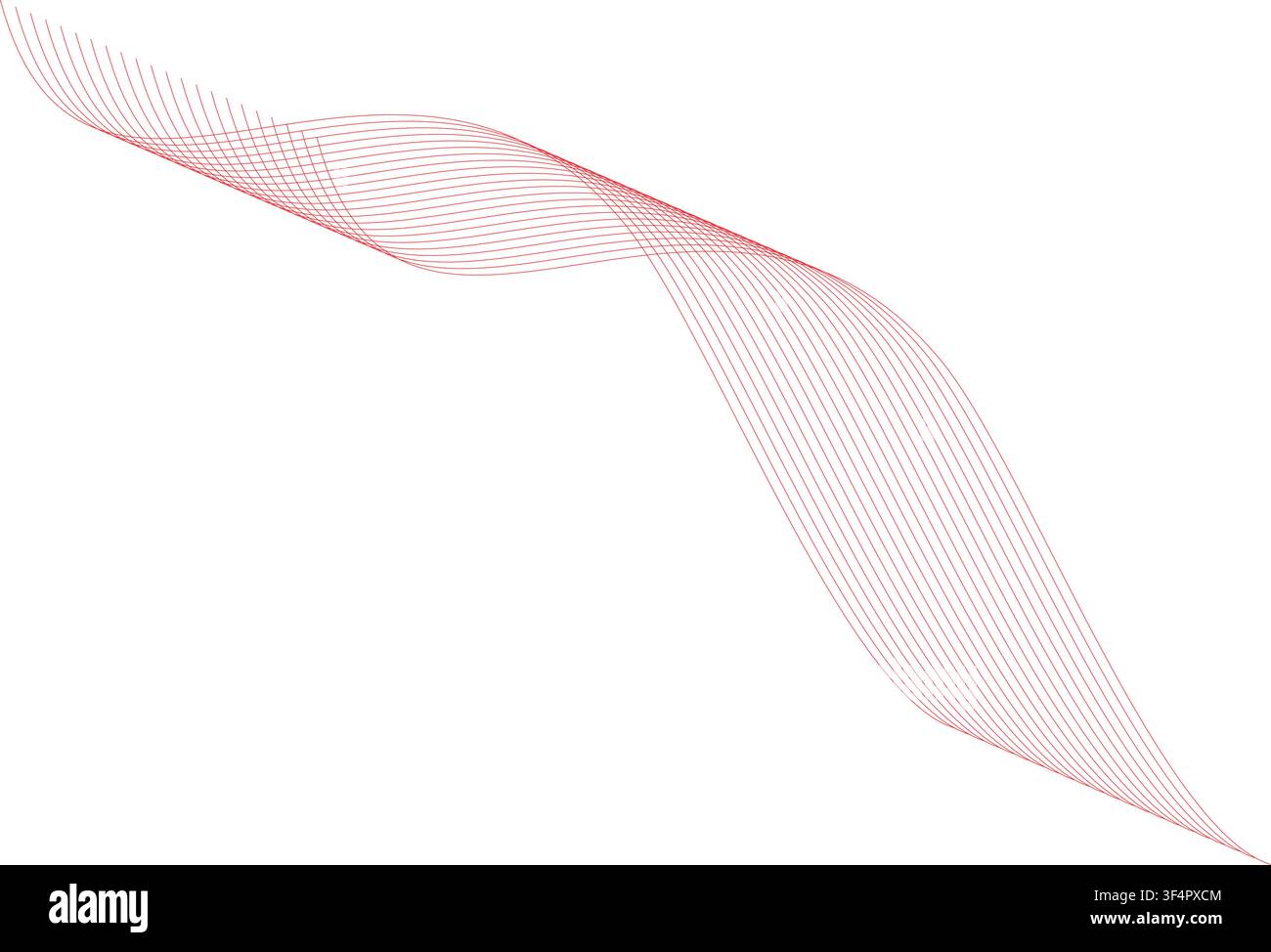Modern Dynamic Red Line Wave Design for Creative Templates Stock Vector