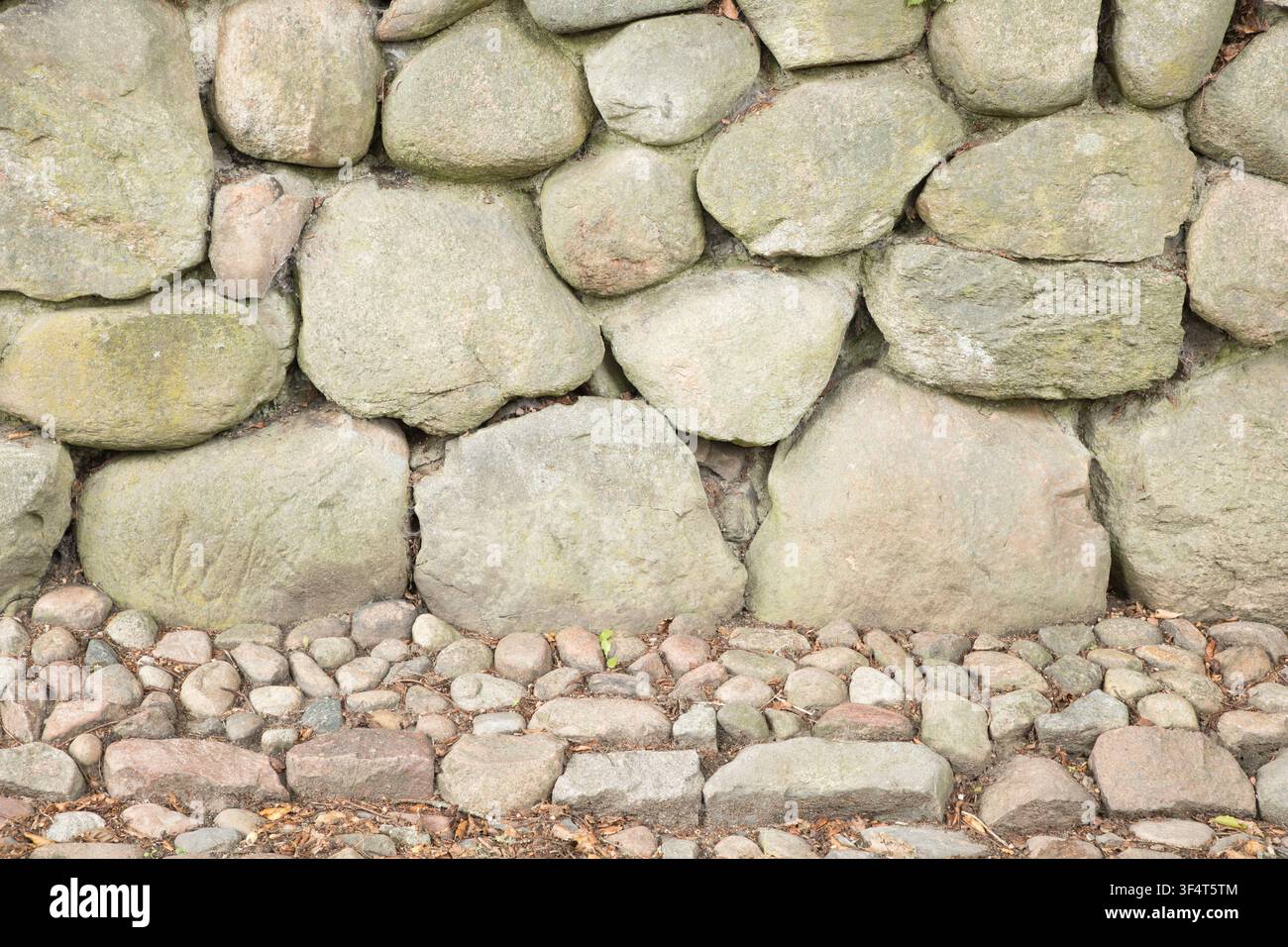 pebble stone wall background Stock Photo