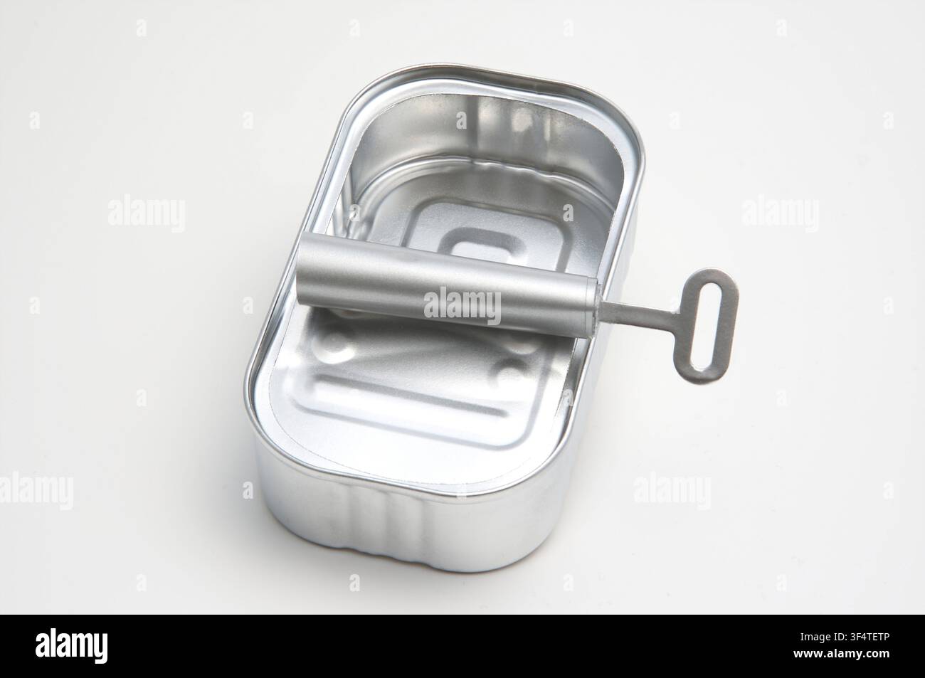 Empty tin can Stock Photo