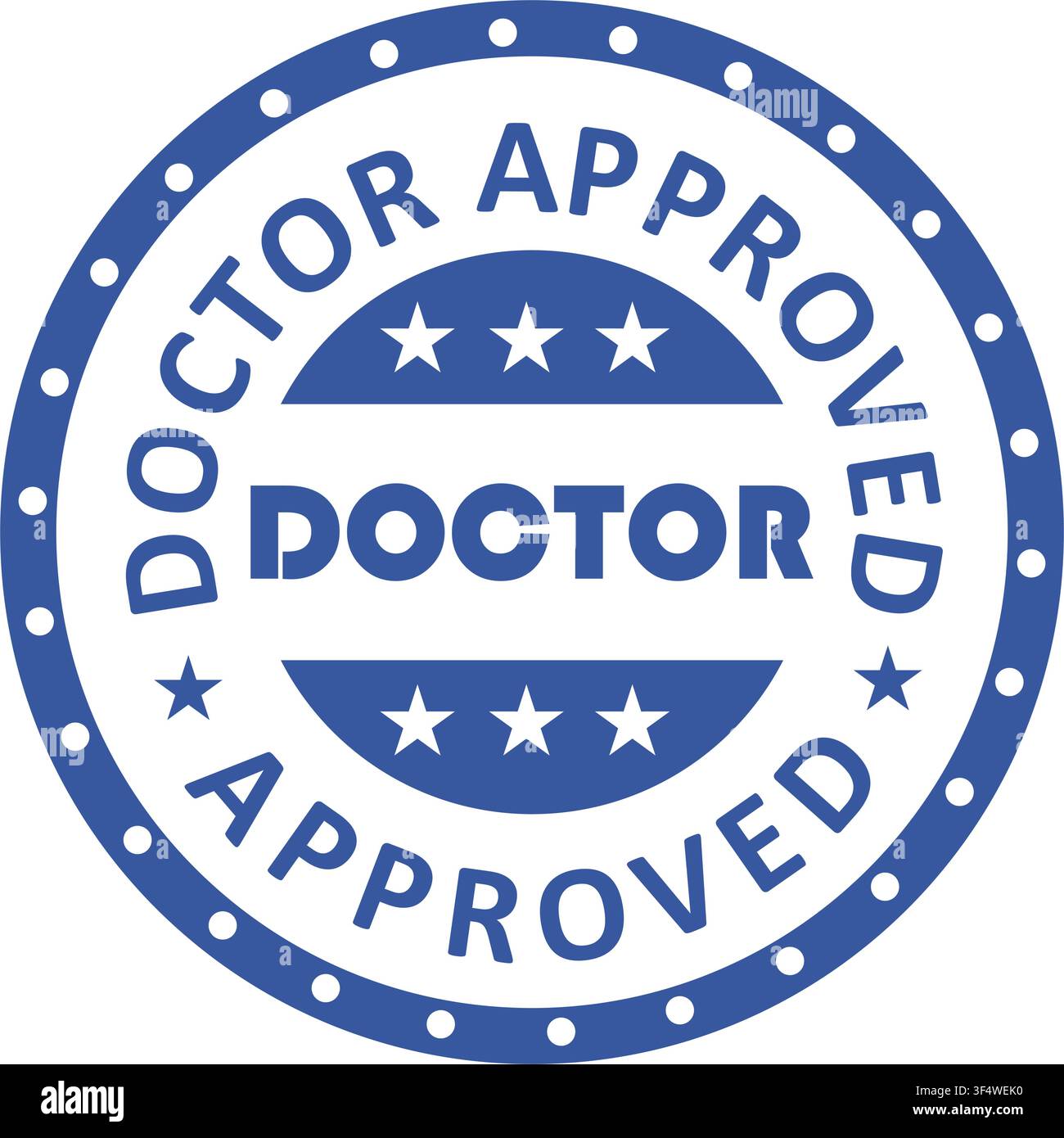 Blue doctor approved rubber stamp vector badge Stock Vector