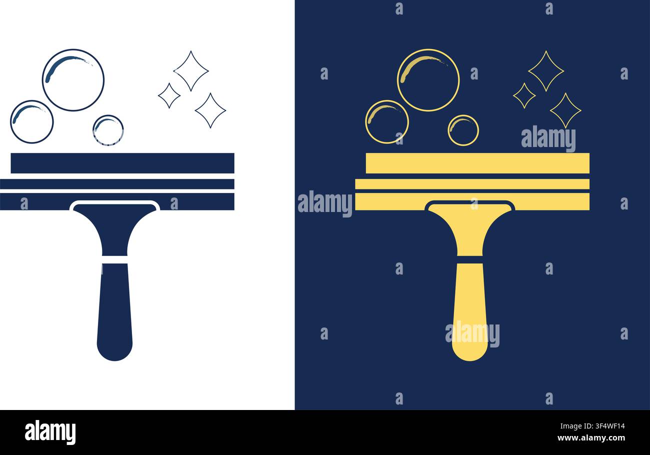 Squeegee Cleaning Icons, Squeegee logo, Squeegee icon, Squeegee clip art Stock Vector