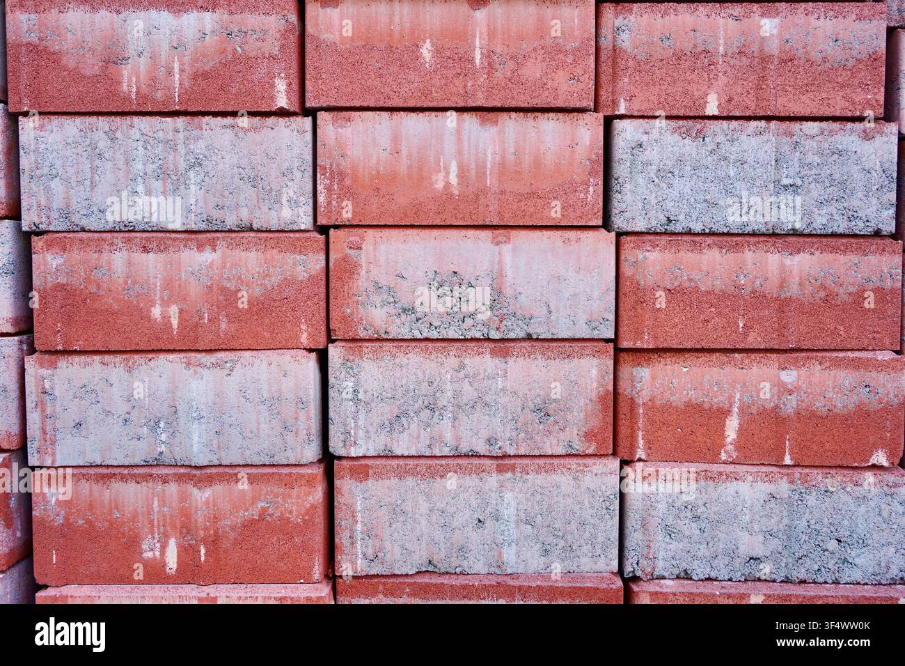 Stacked concrete paving blocks Stock Photo