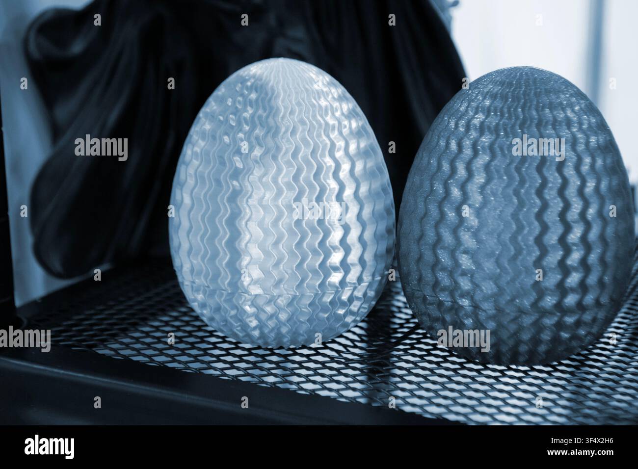 Art models printed on 3D printer. Different objects created on 3D printer from molten plastic. 3D printed different objects. Modern new modern additive progressive technologies. 3D printing technology Stock Photo