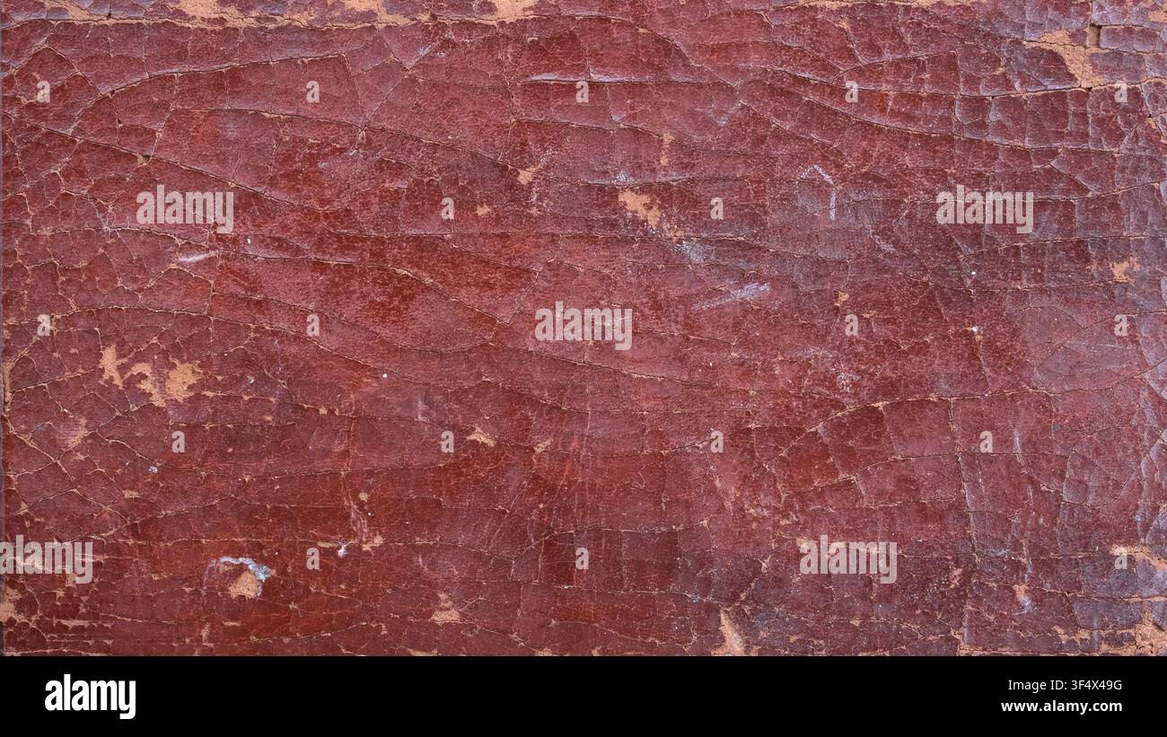 Old Red Cracked Leather Texture Background Macro Stock Photo