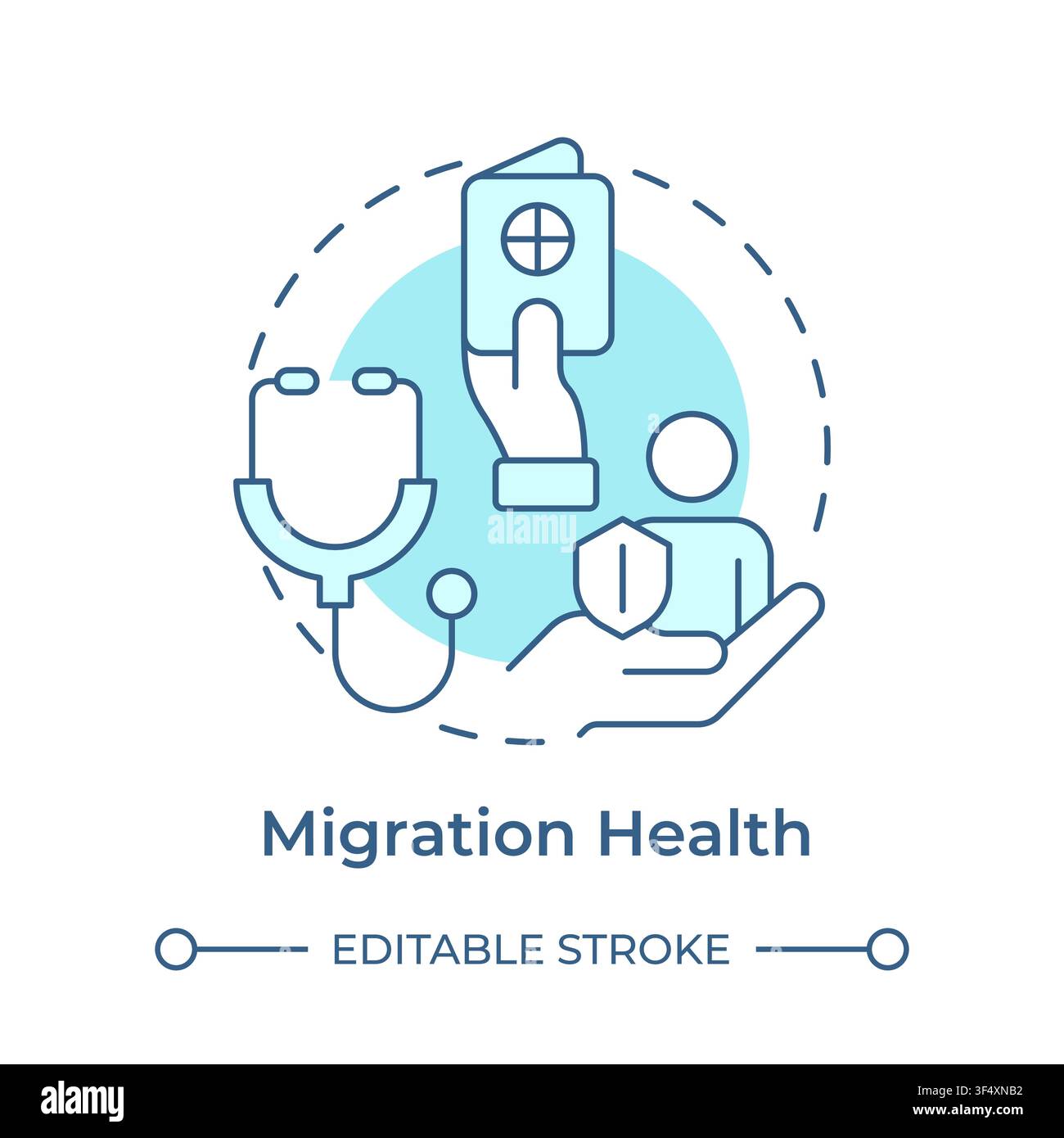 Migration health soft blue concept icon Stock Vector