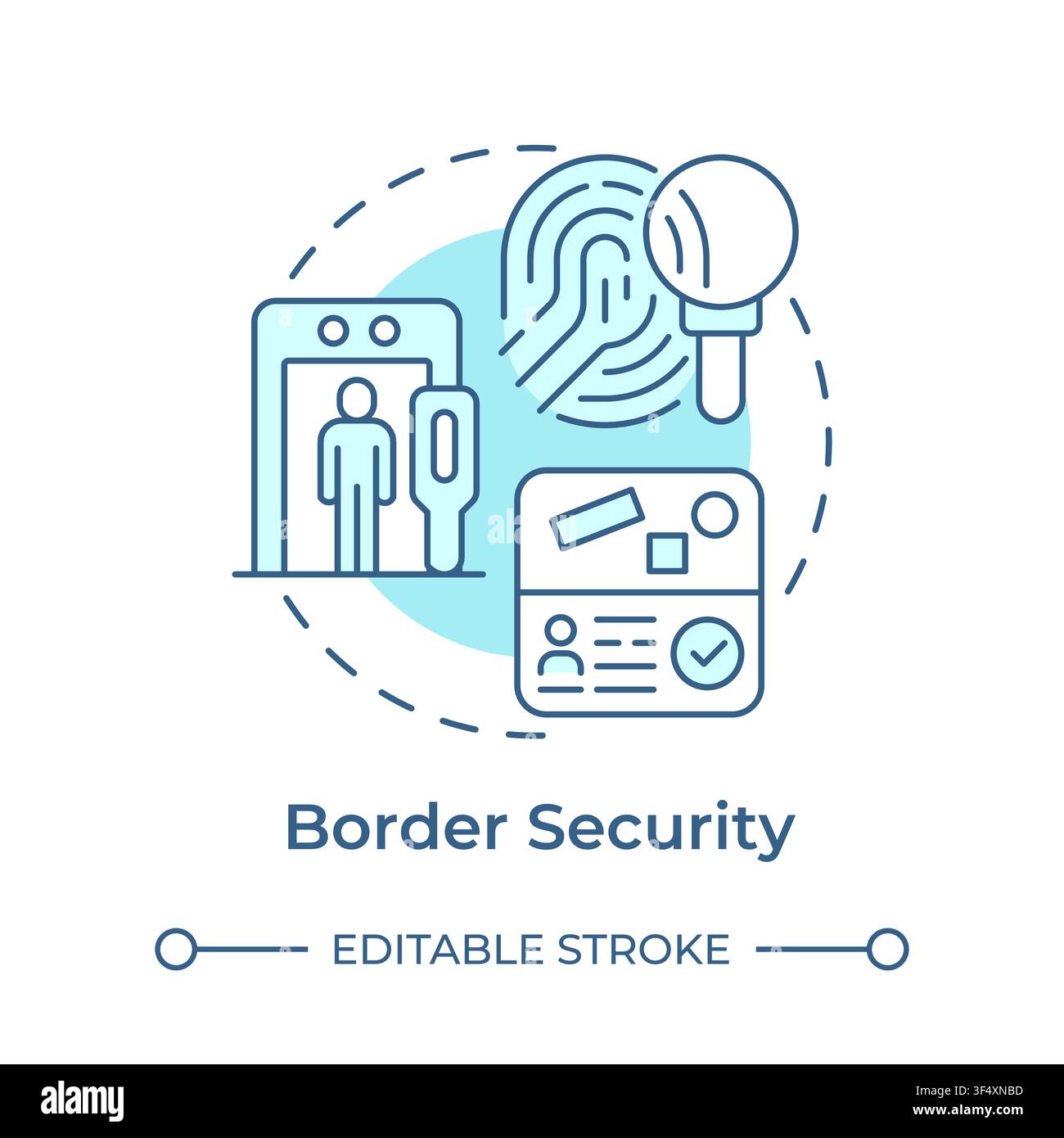 Border security soft blue concept icon Stock Vector