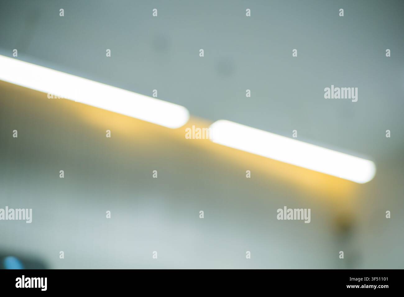 Abstract Bokeh Background with Soft Office Ceiling Lights Stock Photo