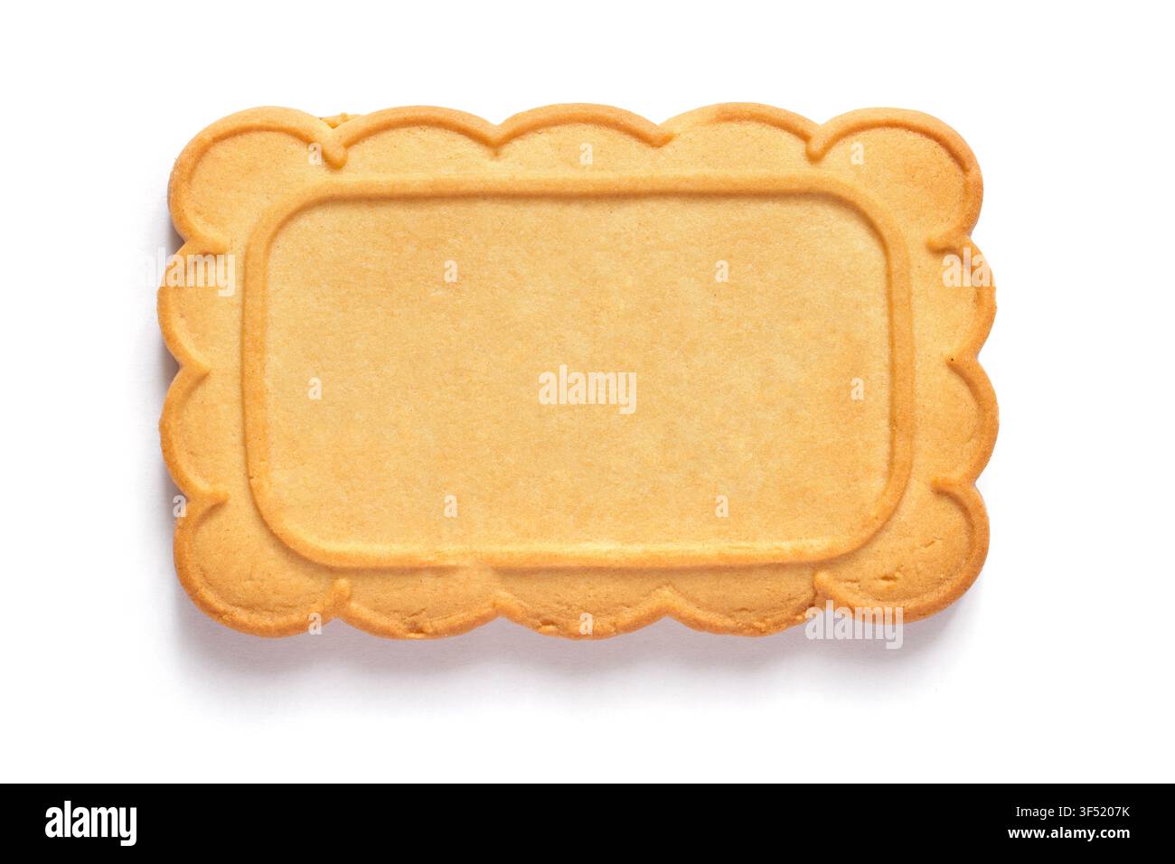 Rectangular biscuits without pattern on white background. Simple rectangular biscuits isolated on white background. With a shadow. Stock Photo