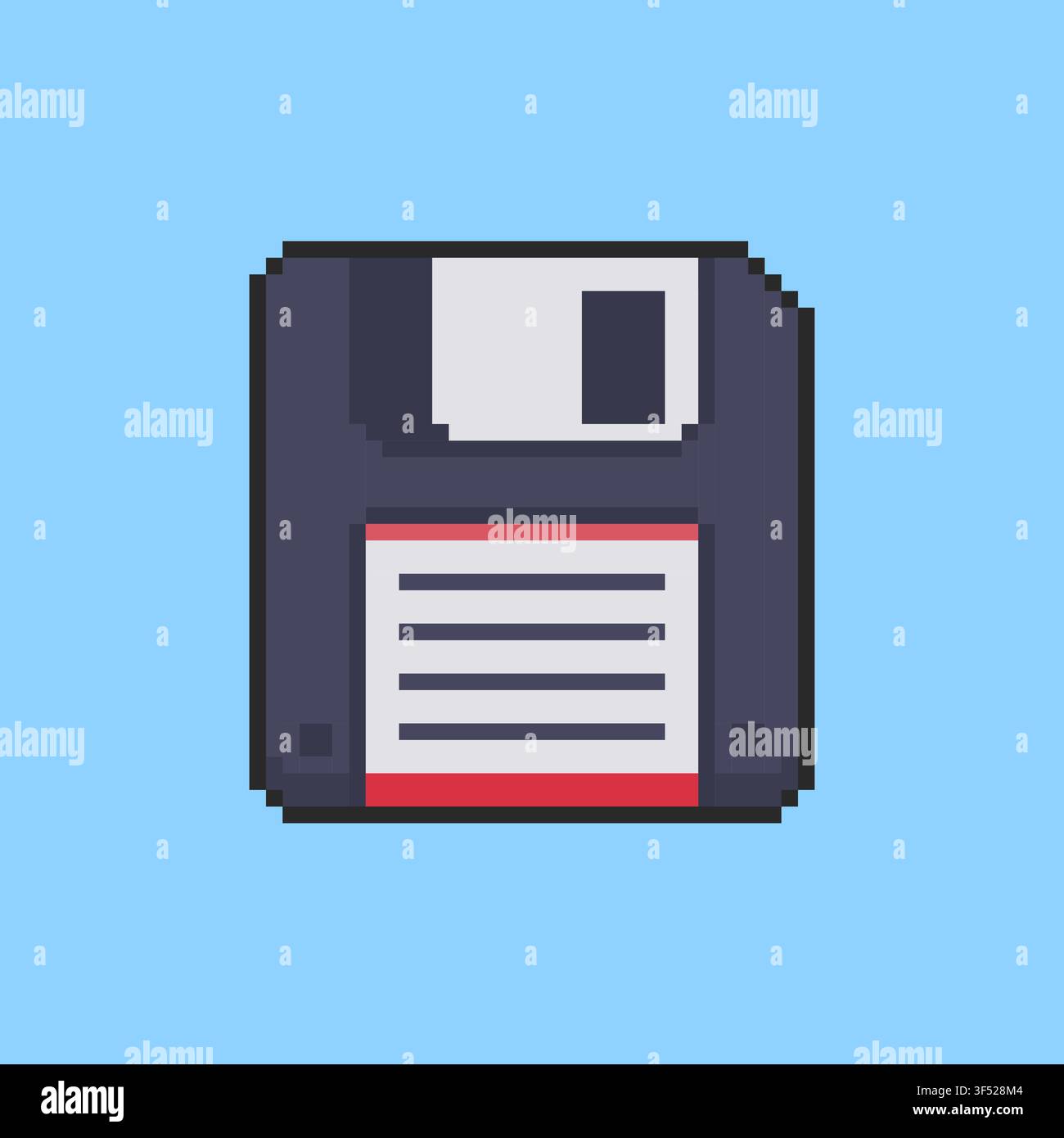 Pixel art Floppy Disk game asset design Stock Vector