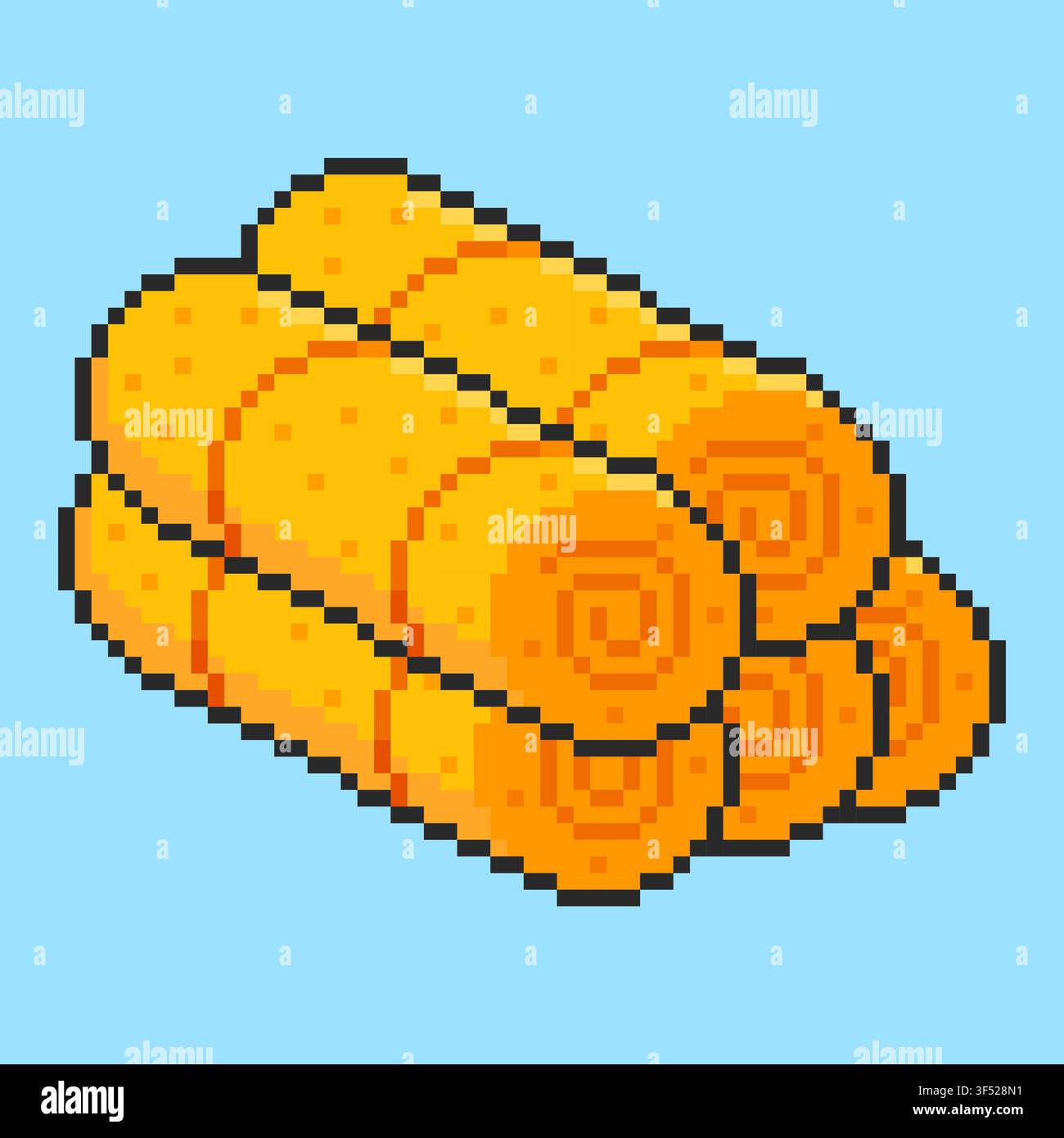 Pixel art Hay Bale game asset design Stock Vector