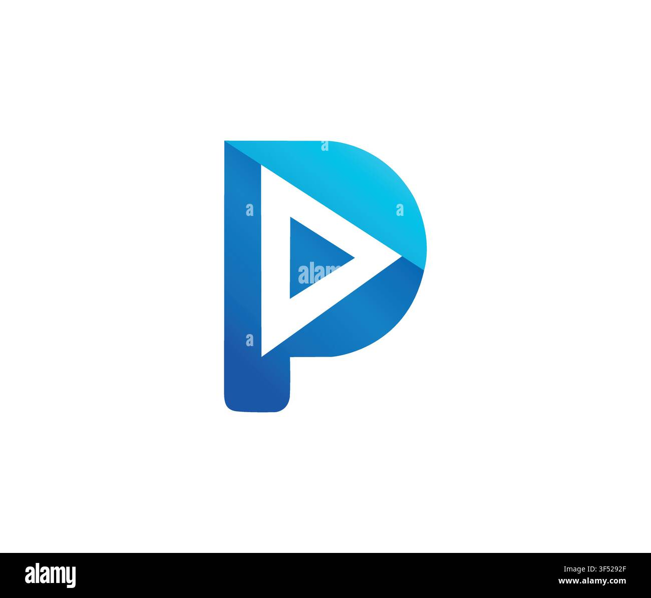 Professional Modern Letter P Play Button Gradient Logo Concept Stock Vector