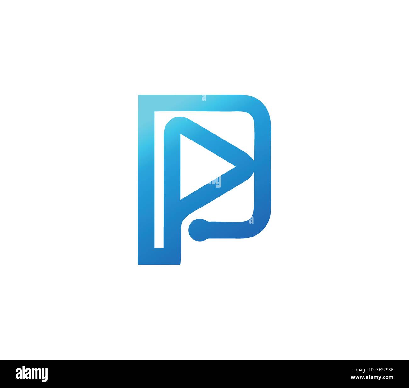 Professional Modern Letter P Play Button Tech Logo Vector Design Stock Vector