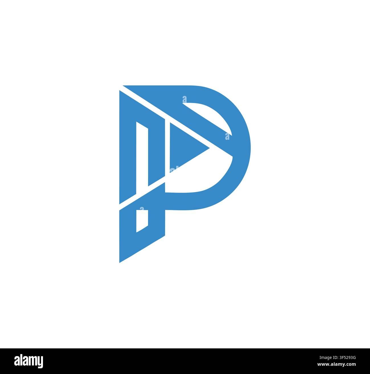 Professional Modern Letter P Play Button Tech Logo Vector Design Stock Vector