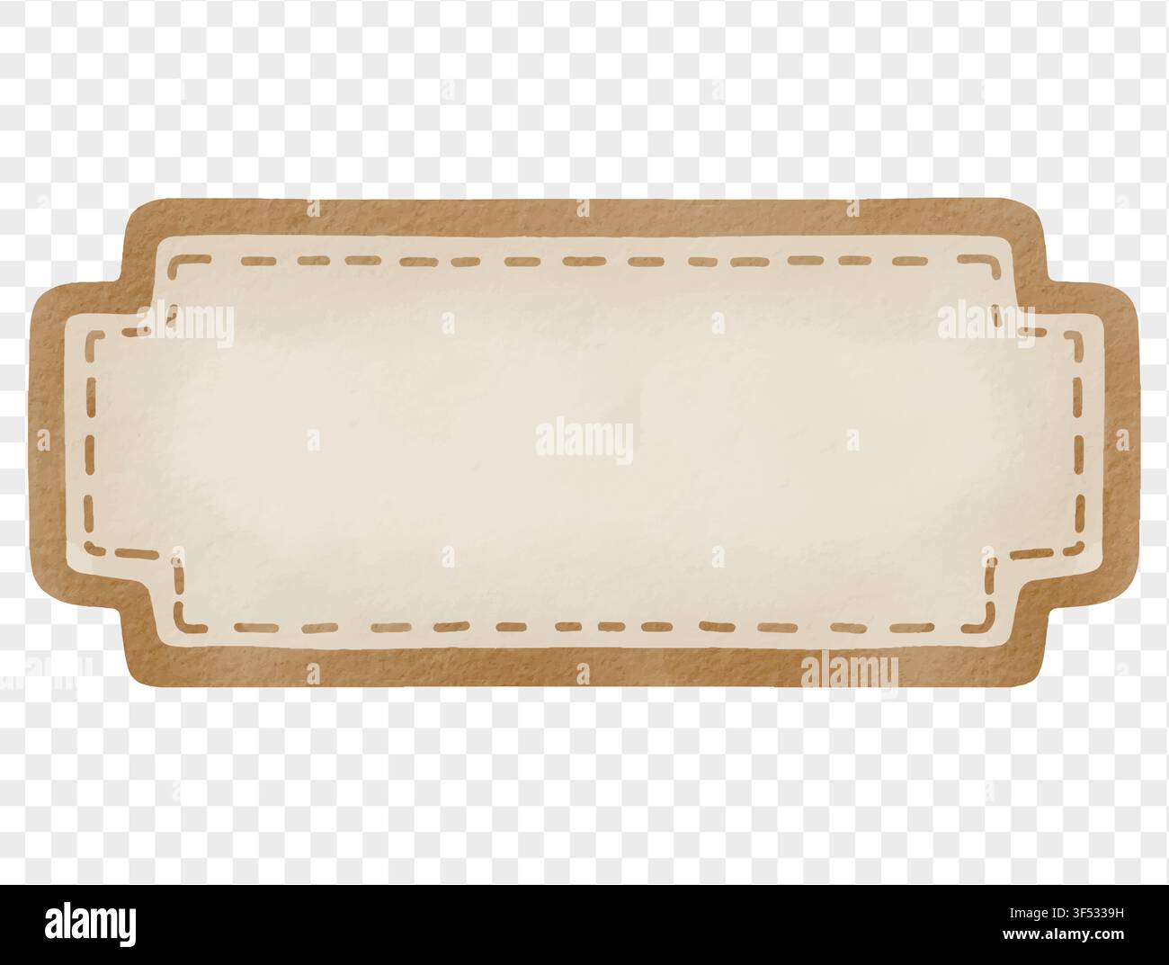 Watercolor blank rectangular label tag illustration vector. Stock Vector